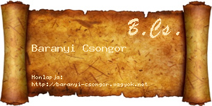 Baranyi Csongor névjegykártya